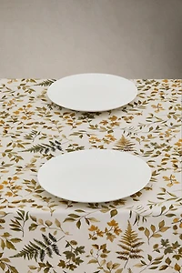 RESIN-COATED COTTON TABLECLOTH WITH LEAVES