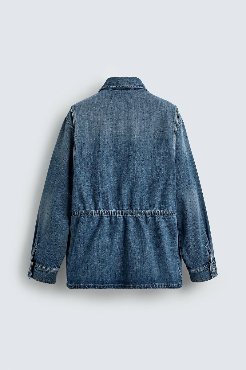 DENIM UTILITY POCKET PARKA