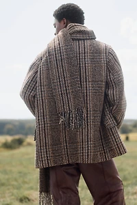 MANTEAU COURT À CARREAUX AVEC ÉCHARPE ÉDITION LIMITÉE