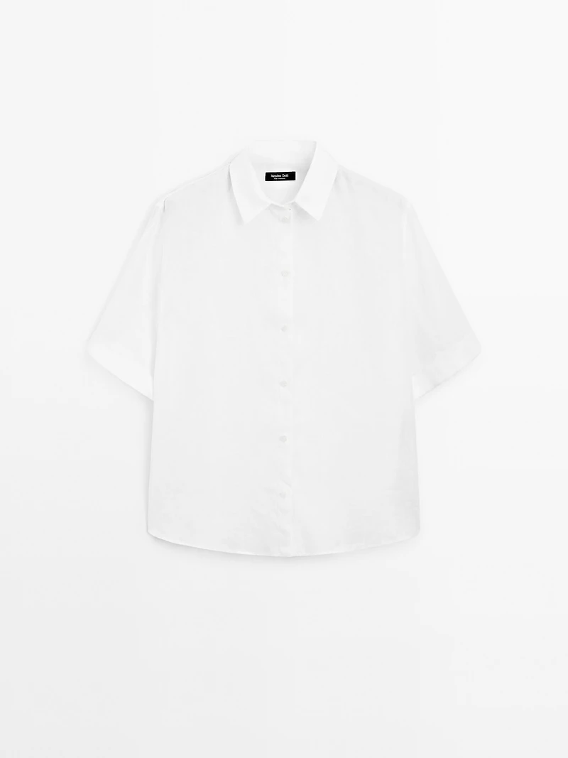 100% linen short sleeve shirt