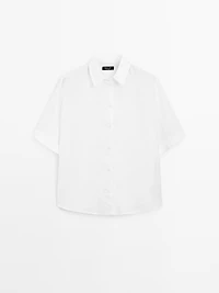 100% linen short sleeve shirt