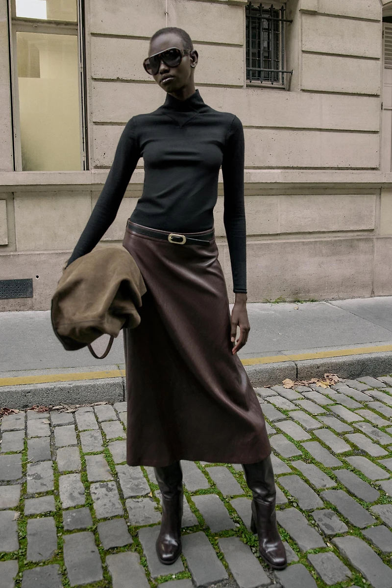 WOOL CROSSOVER HIGH NECK JUMPER