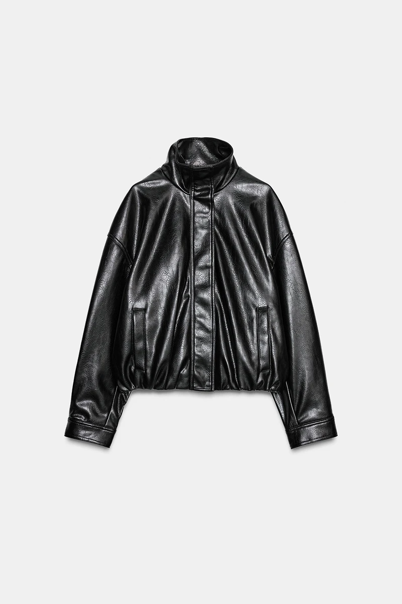 FAUX LEATHER VOLUME JACKET
