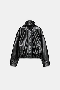 FAUX LEATHER VOLUME JACKET