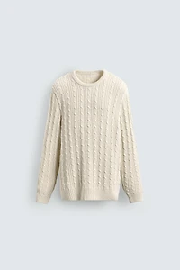 TEXTURED WOVEN SWEATER