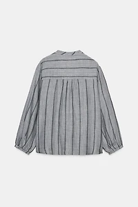 WOVEN STRIPED BLOUSE