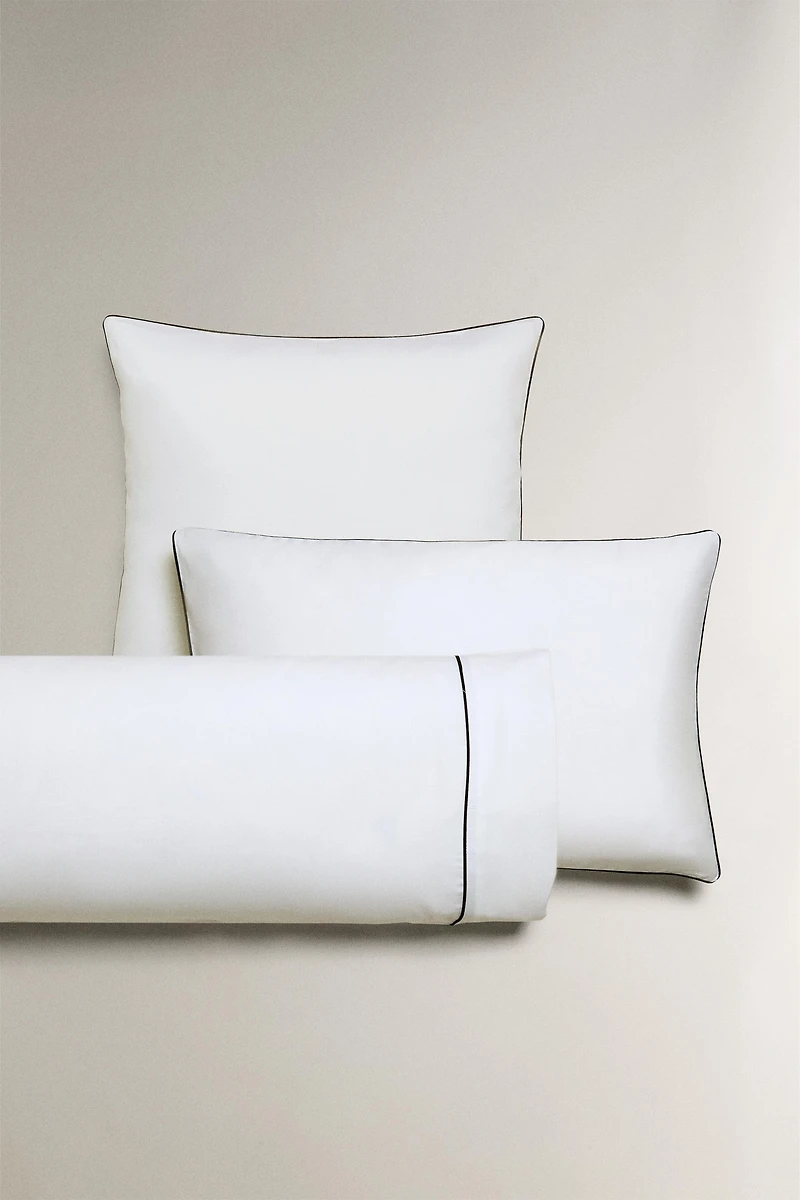 SATEEN PILLOWCASE WITH PIPING