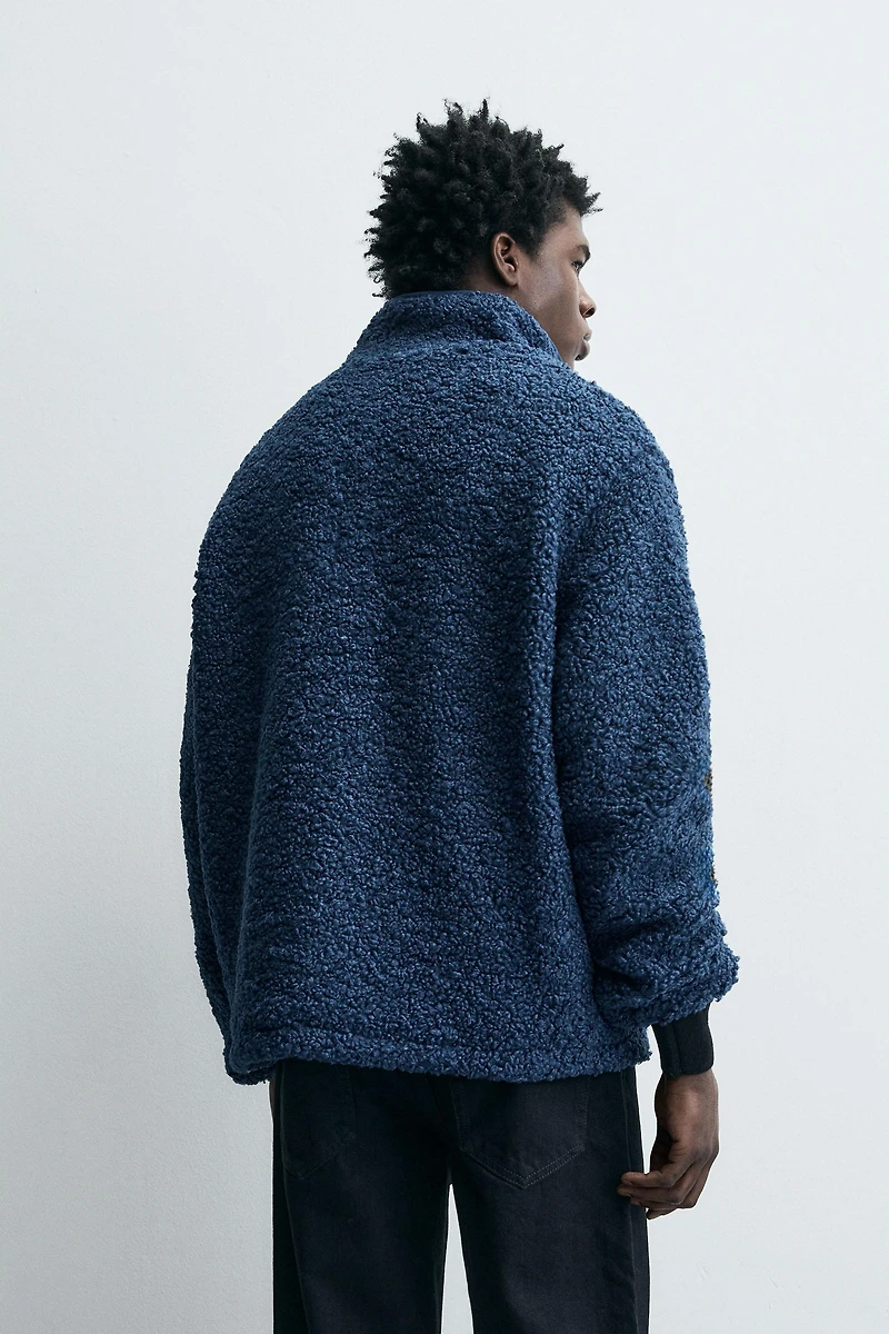 FLEECE SWEATSHIRT WITH SHEARLING EFFECT