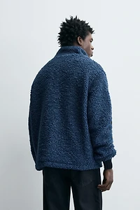 FLEECE SWEATSHIRT WITH SHEARLING EFFECT