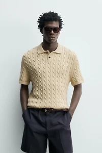 POLO EN MAILLE STRUCTURÉE TRESSES