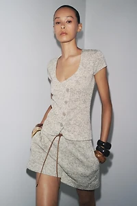 RUSTIC BUTTON VEST TOP
