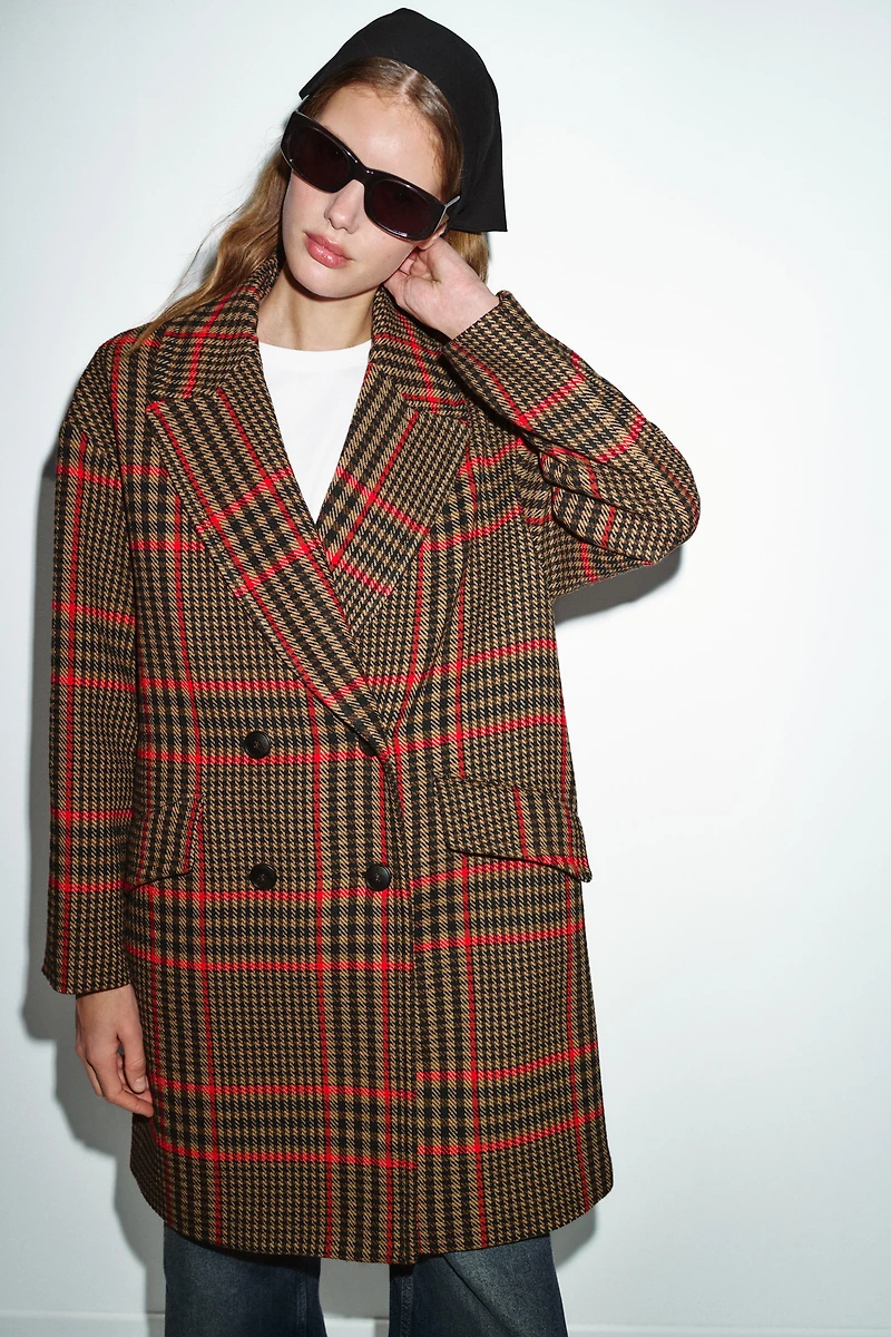 OVERSIZED PLAID COAT