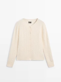 100% wool cable-knit cardigan