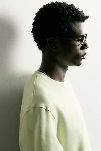 WAFFLE-TEXTURE REGULAR-FIT SWEATSHIRT