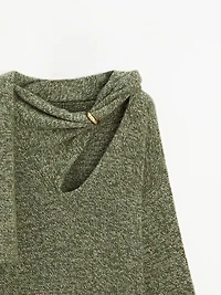 Flecked knit sweater with scarf - STUDIO