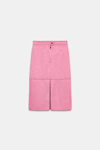 FAUX SUEDE MIDI SKIRT