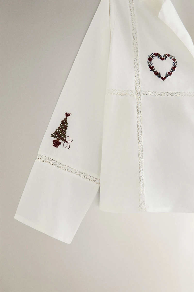 CHRISTMAS EMBROIDERED SHIRT