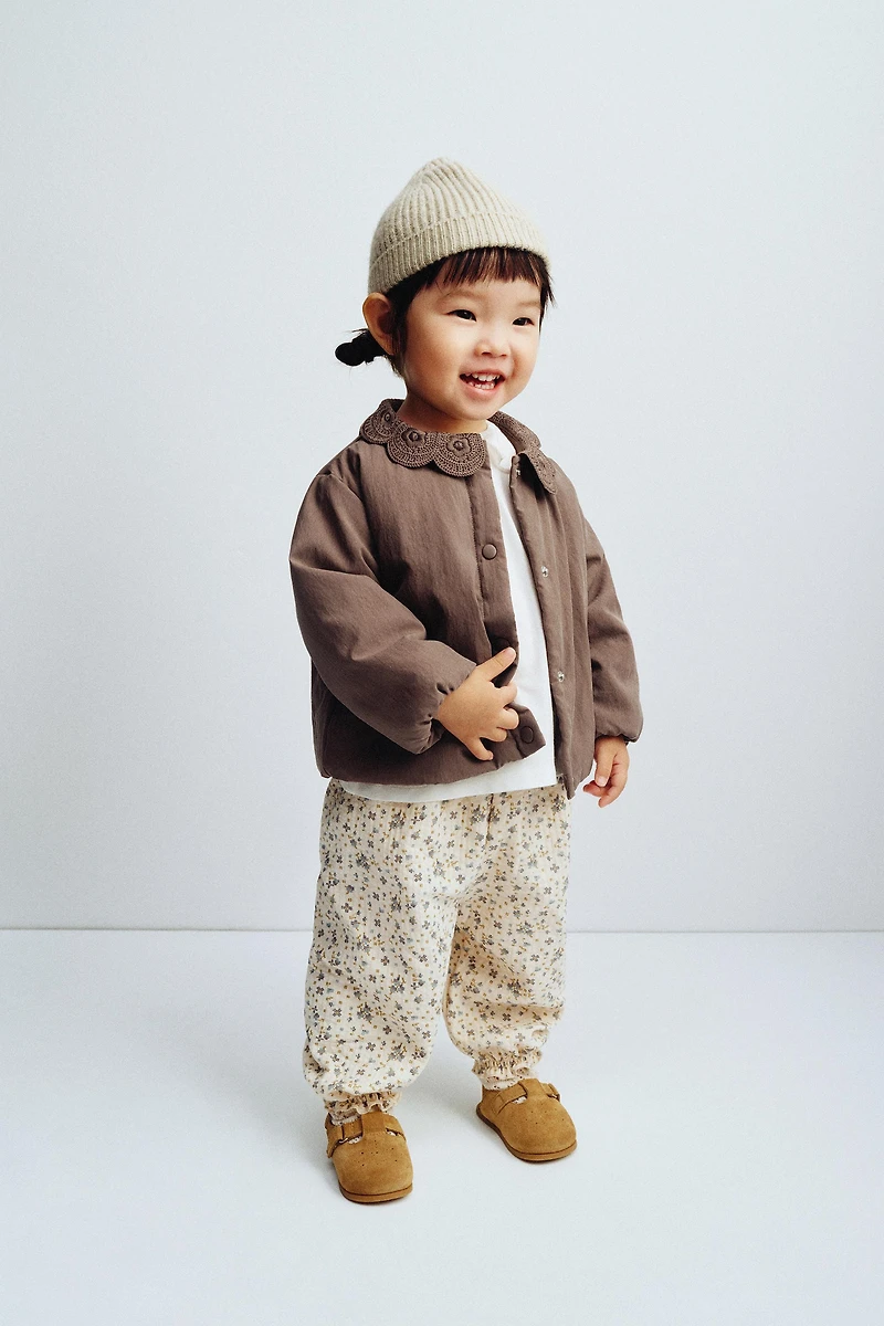 CROCHET COLLAR PADDED JACKET