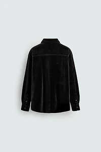 RELAXED FIT VELVET OVERSHIRT