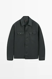 Total look linen overshirt with pockets