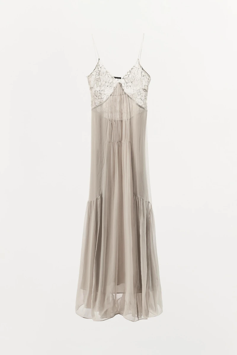 ROBE LONGUE 100% VISCOSE DENTELLE