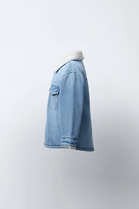 SURCHEMISE EN DENIM IMITATION PEAU DE MOUTON