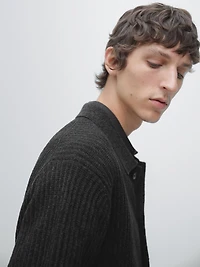 Cardigan avec boutons en coton et laine