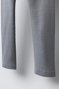 RIBBED LEGGINGS WITH LABEL