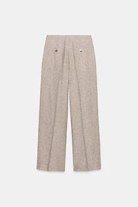 100% LINEN STRAIGHT LEG PANTS