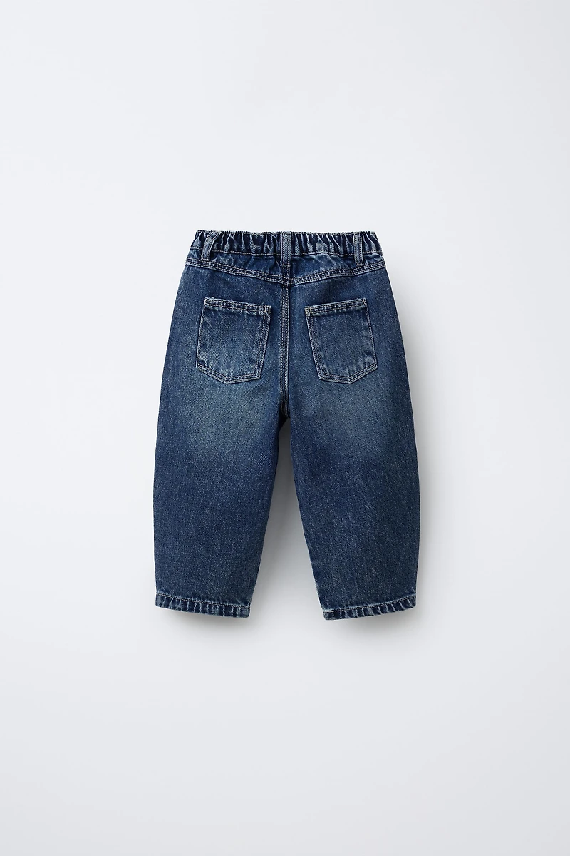 BARREL PLEATED JEANS