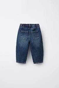 BARREL PLEATED JEANS