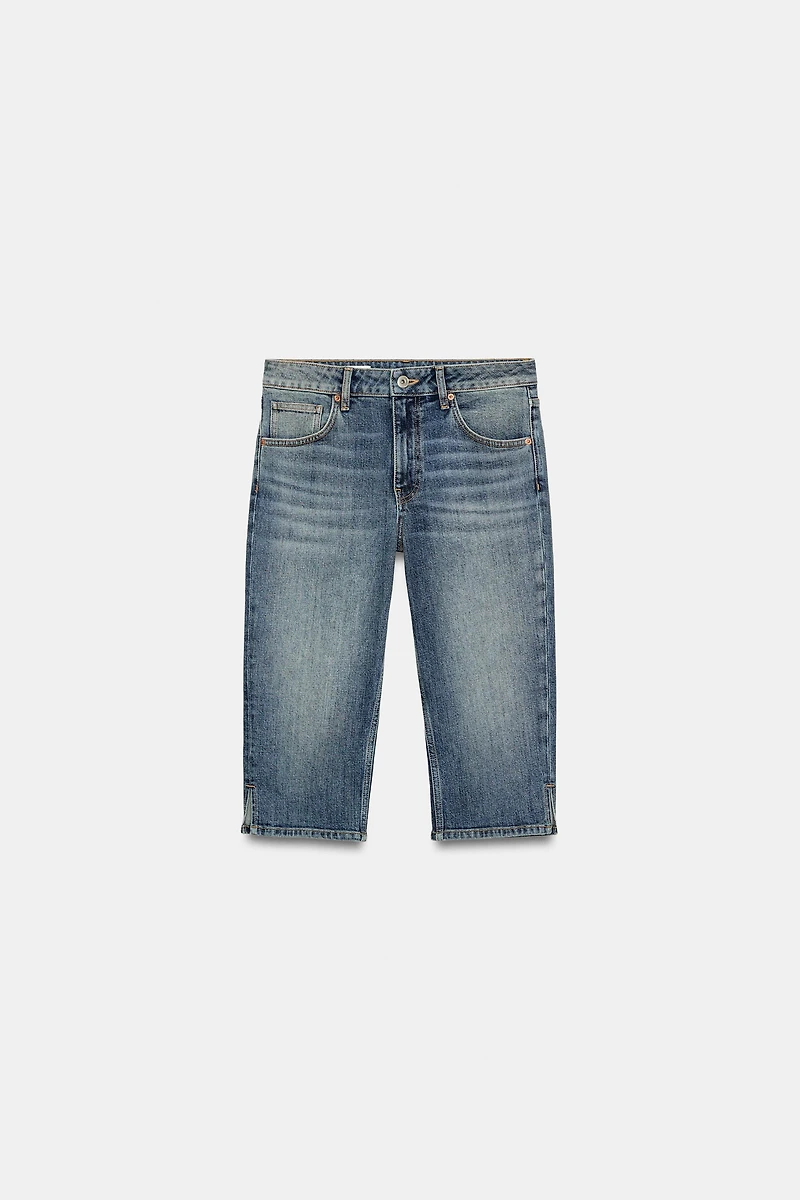 TRF MID-RISE DENIM CAPRI JEANS