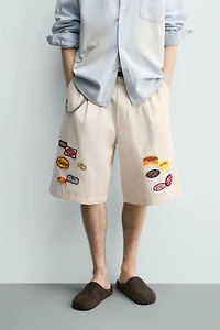 PATCHED BAGGY FIT SHORTS