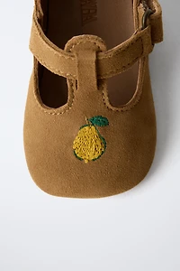 LEATHER T-BAR SHOES