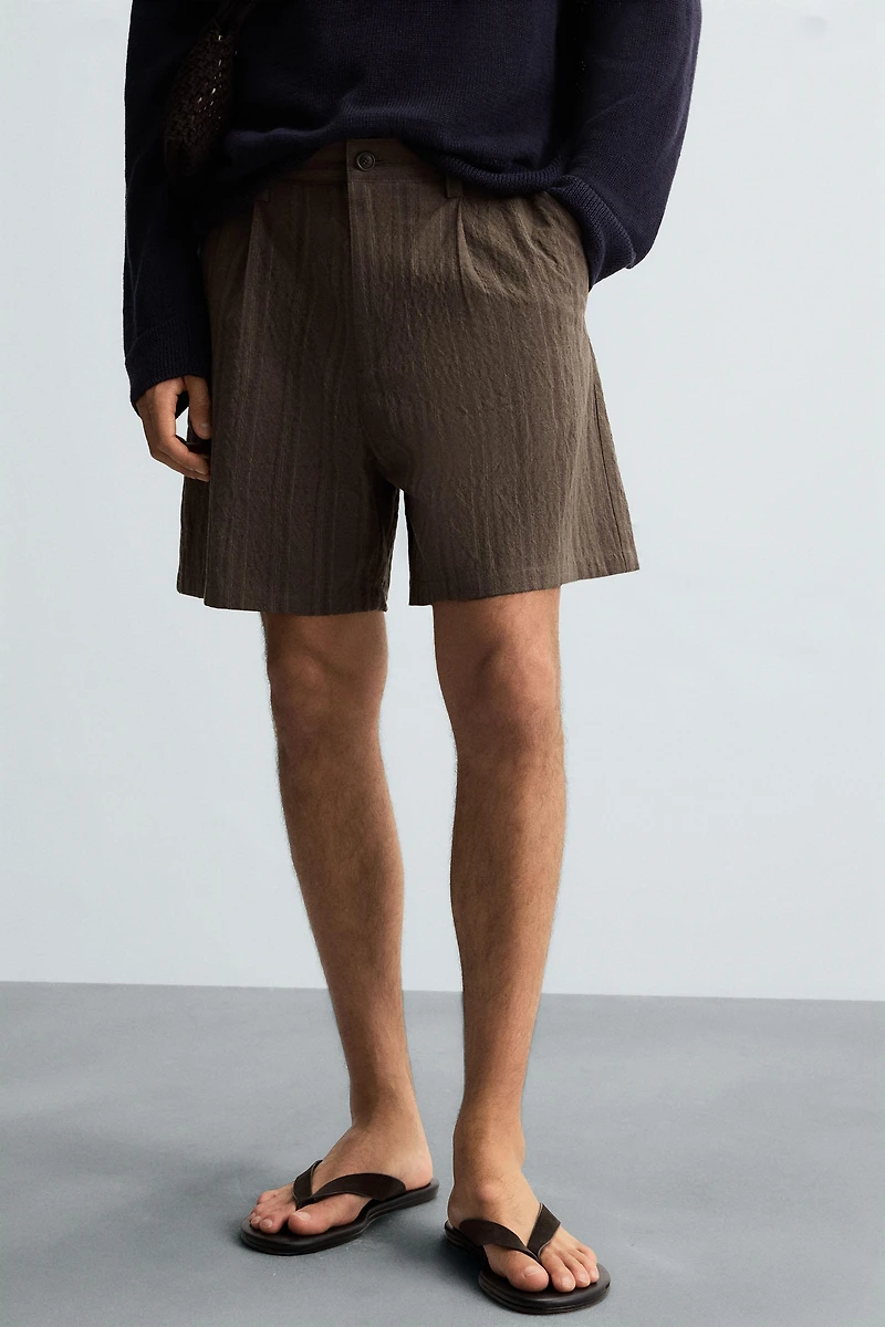 STRIPED REGULAR FIT SHORTS