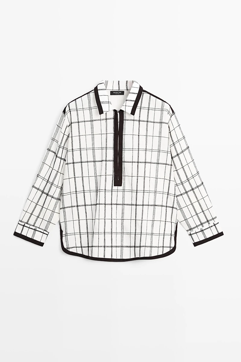 Cotton blend check shirt