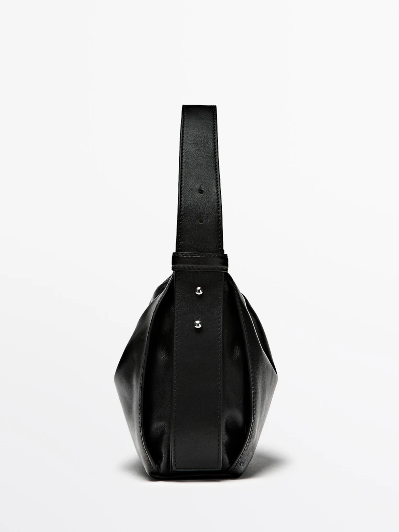 Petit sac porté épaule en cuir nappa