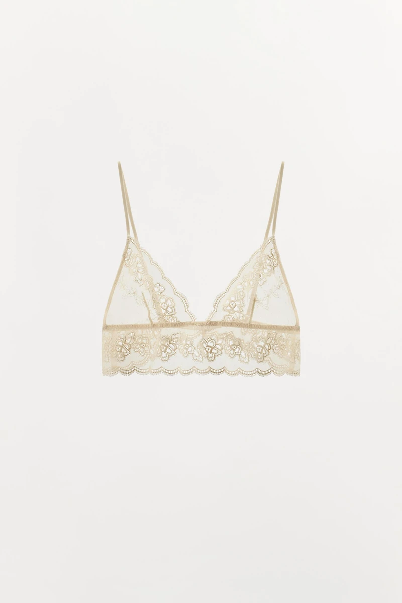 LACE MESH TRIANGLE BRA