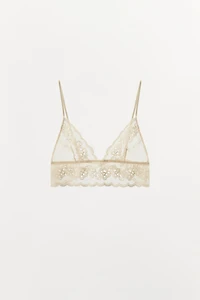 LACE MESH TRIANGLE BRA