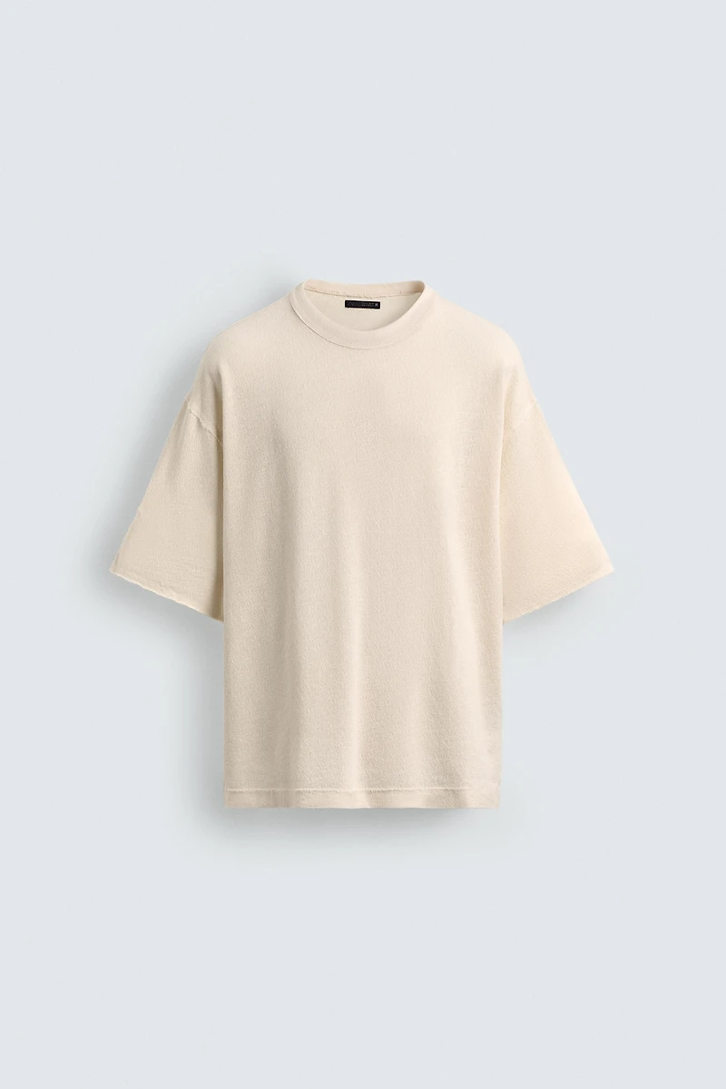 KNIT WASHED PRINT T-SHIRT