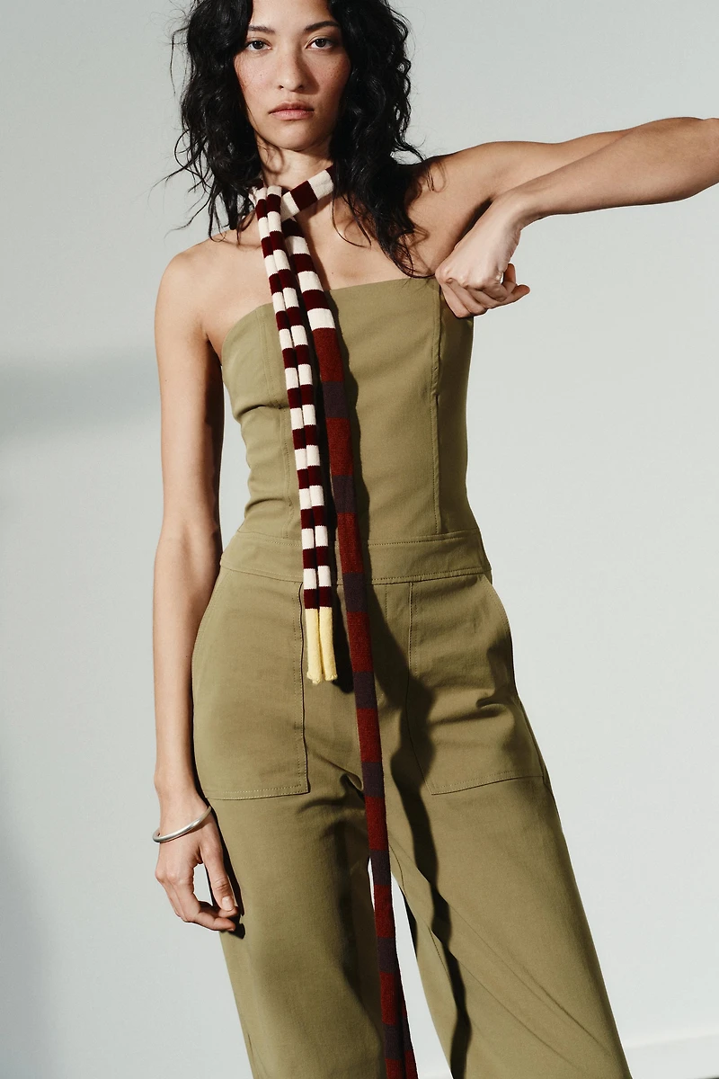 STRAPLESS FULL-LENGTH JUMPSUIT