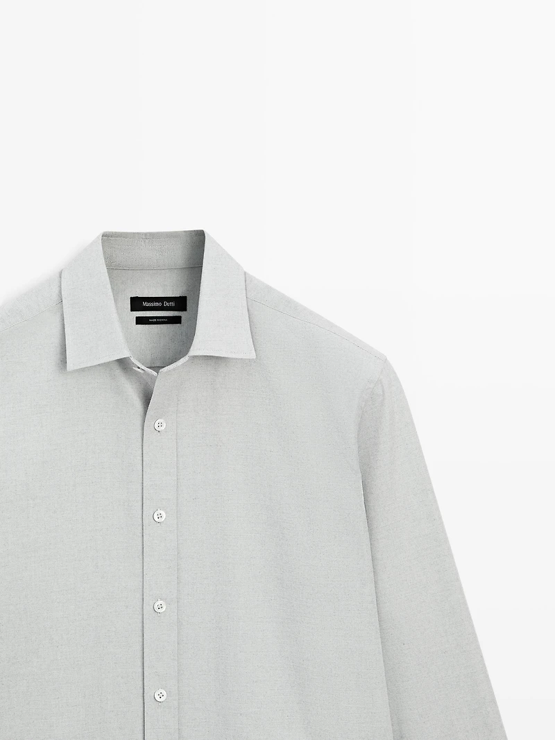 Chemise regular fit en coton mélangé