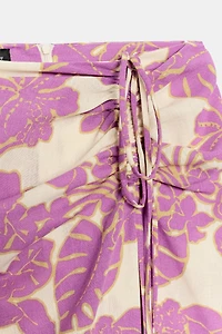 PRINTED MIDI SKIRT WITH SLIT