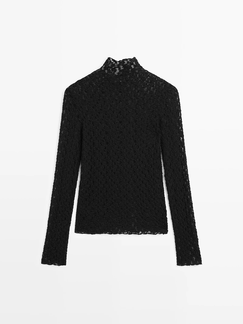 Long sleeve lace top