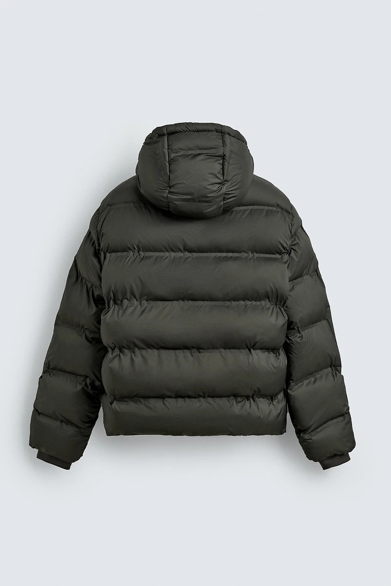 WATER REPELLENT HOODIE PUFFER JACKET