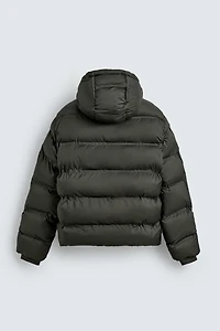 WATER REPELLENT HOODIE PUFFER JACKET