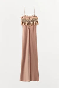 EMBROIDERED DRESS WITH CONTRAST BOW