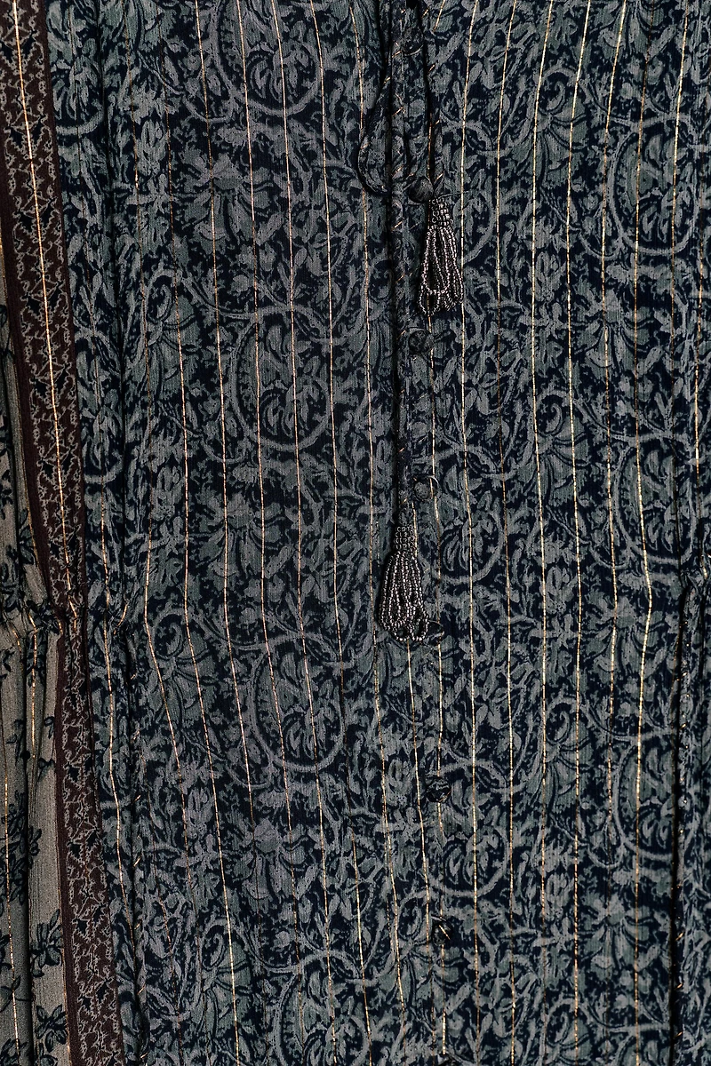 METALLIC THREAD PRINT DRESS