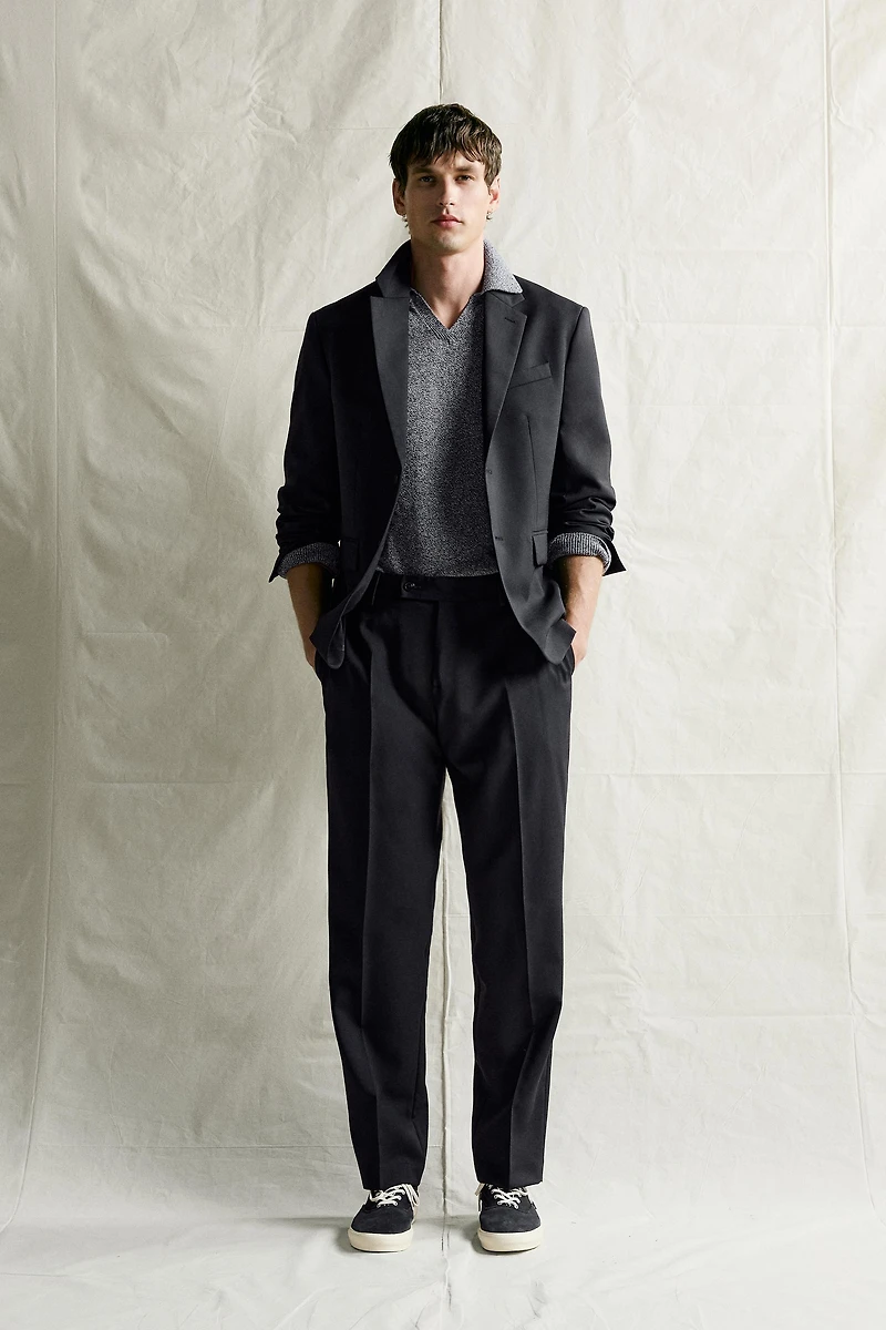 100% WOOL REGULAR-FIT SUIT PANTS