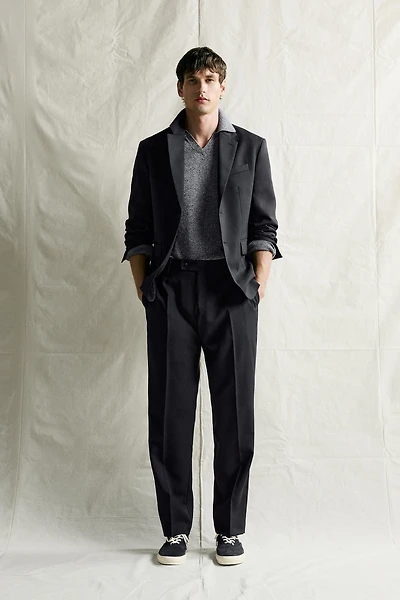 100% WOOL REGULAR-FIT SUIT PANTS